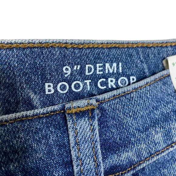 NWT J Crew Jeans Women 32 Blue 9" Demi Boot Crop Raw Hem Denim High Rise BP584 - Picture 12 of 16